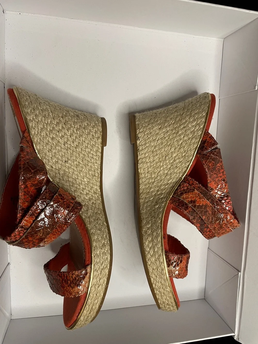 SPERRY TOPSIDER Maris Jute wedge python snakeskin sandal